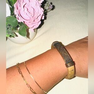 Cork Bracelet Tan With Brass Designs Brand Gem Lounge